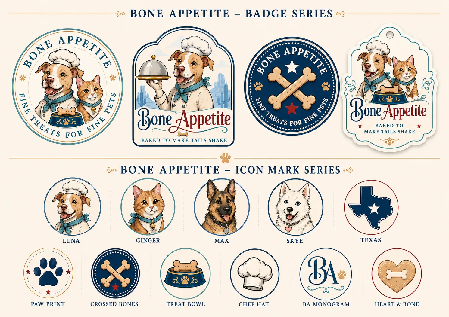 Bone Appetite badge and icon identity system