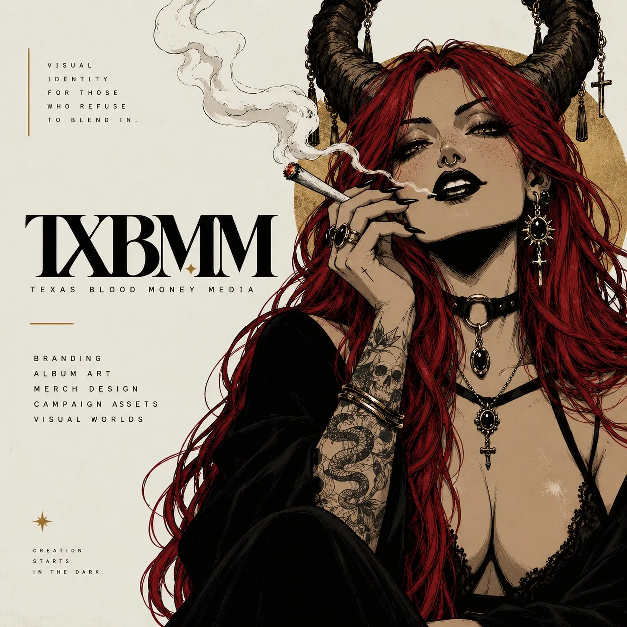 Texas Blood Money Media branded editorial artwork