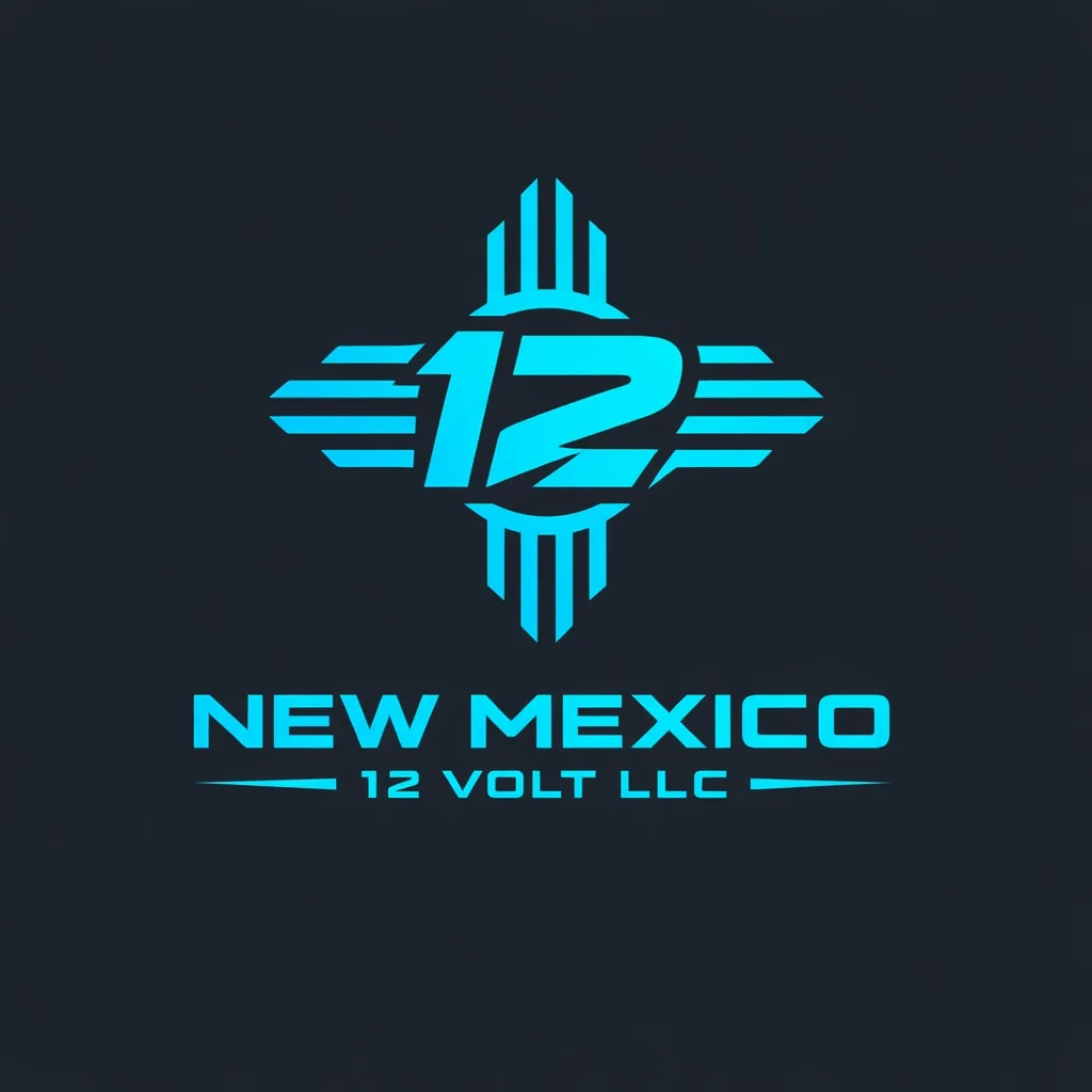 Cyan New Mexico 12 Volt emblem and wordmark